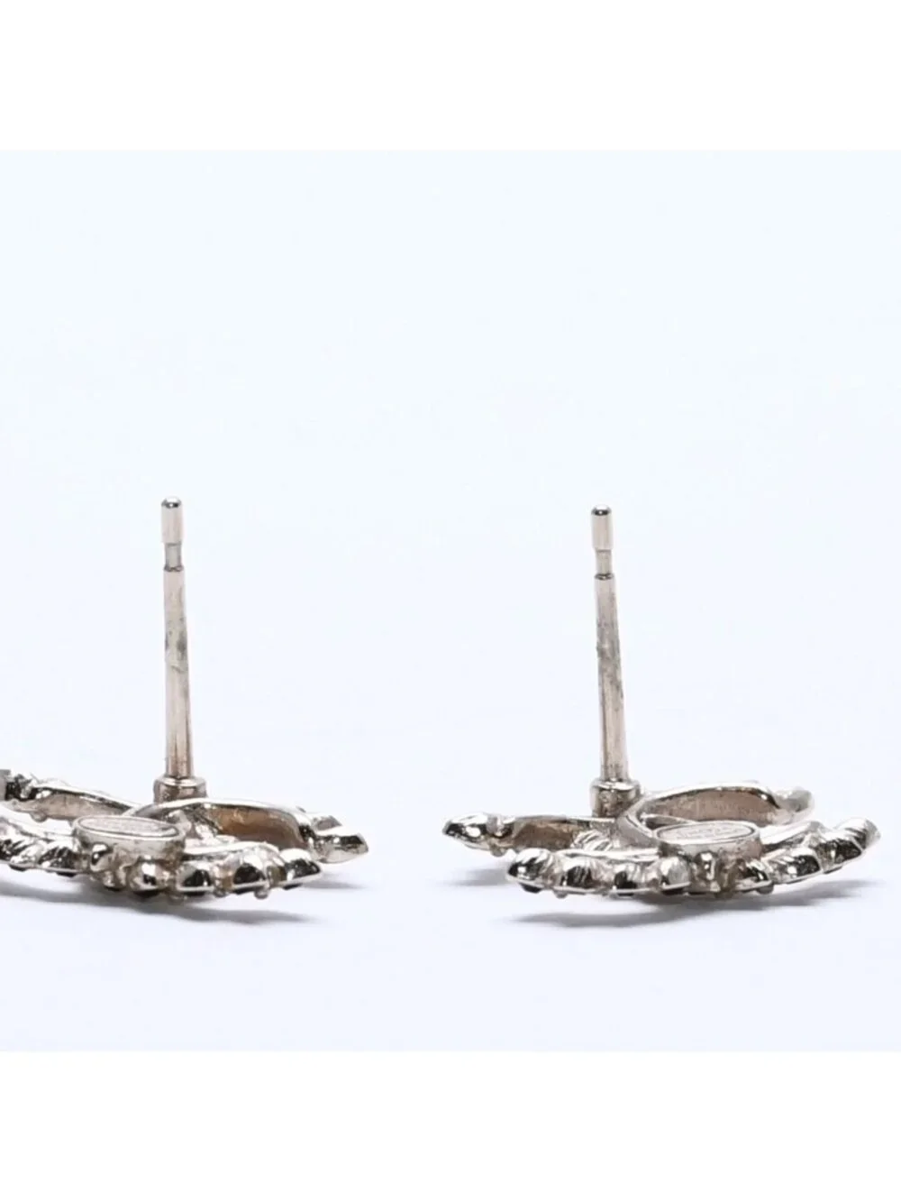 Chanel Earrings CC Logo Black Rhinestone